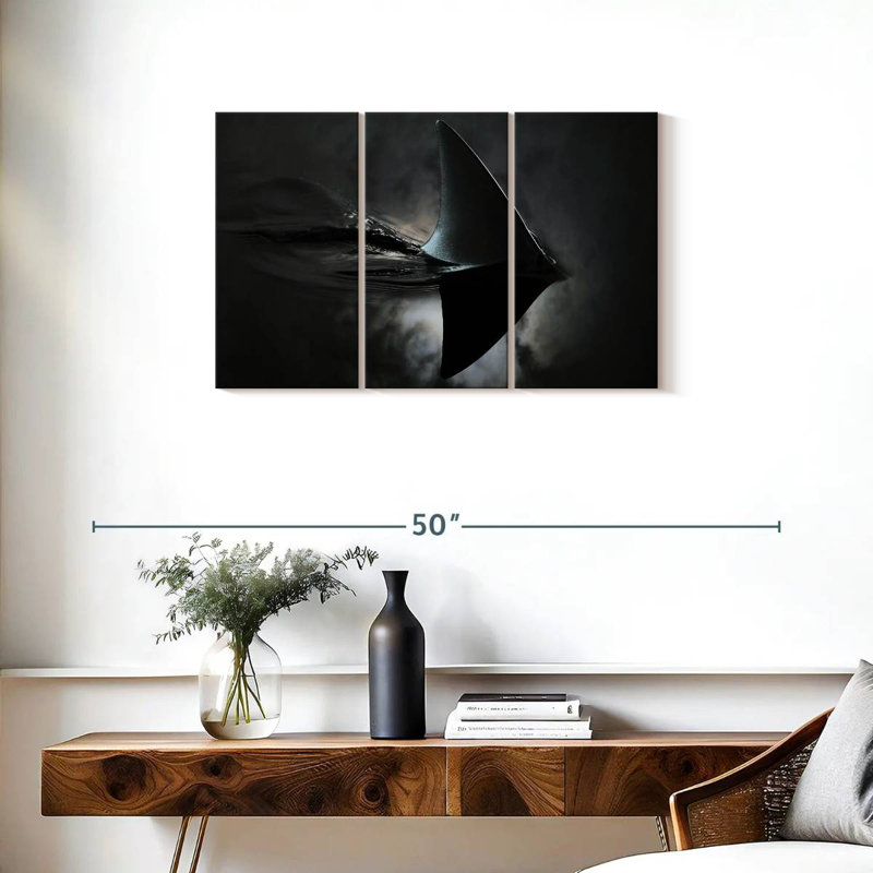 Brampt Shark In Dark Waters, 20" H x 33" W