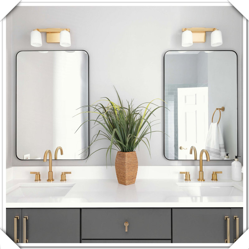 Miroir de décoration murale rectangulaire en métal, H 24 po x l 36 po