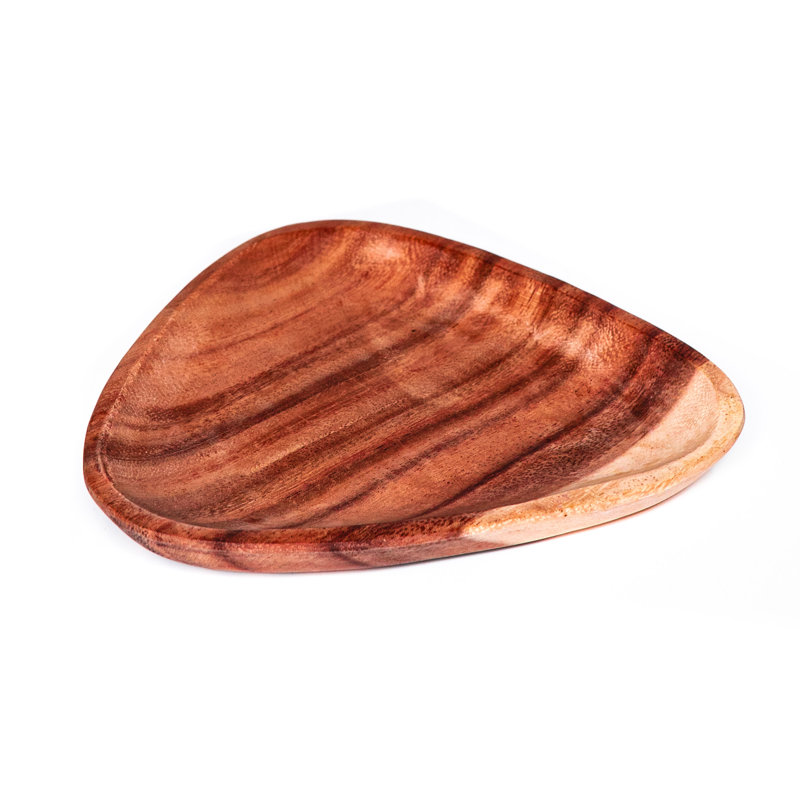 Assiette plate en acacia 7 po Triangle
