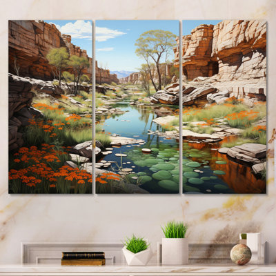 " Beige Green Canyon Canyons Depths " 3 - Pieces