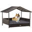 Niche pour chien en rotin avec coussin imperméable PawHut Wicker-787628740-787628746