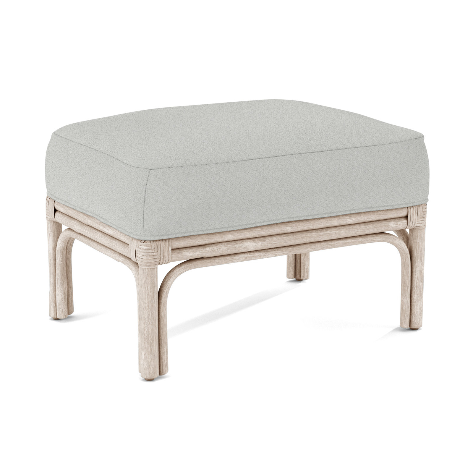 Boca Upholstered Ottoman, Bisque, Snow Crypton Performance; 0884-91