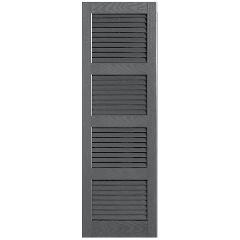 Paire de volets à persiennes droites, 67 po, 15 po, Gris