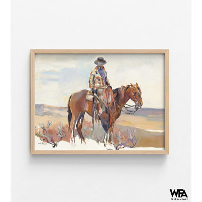 Western Rider By Marilyn Hageman, Western Painting Print, Cowboy Life Art, Farm Lifestyle Print, Old Ranch Decor, Modern Farmhouse Print