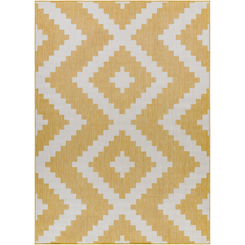 Anesa Geometric Indoor / Outdoor Rug, Rectangle 6'7" x 9'