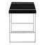 Table d'ordinateur pour bureau à domicile, 122 cm (48 po), structure en stratifié noir et métal gris, style industriel moderne, support de concentrateur intégré et métal, connexion de plusieurs appareils