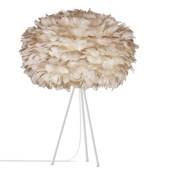 Lampe de table sphérique moderne 22 "Eos, Blanc, Beige