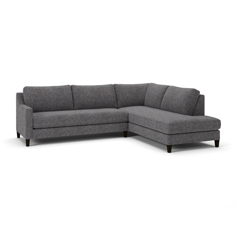 Baker 2-PC Upholstered Sectional, Right Hand Facing, Valet Carbon