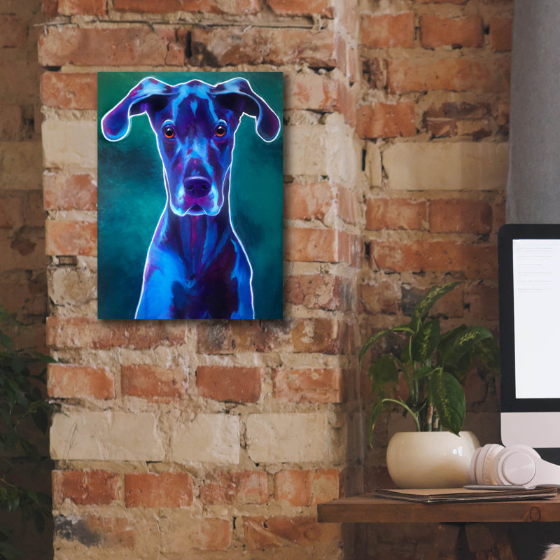 «Great Dane - Blue» par Dawg Painter, H 16 po x l 12 po x P 0,75 po
