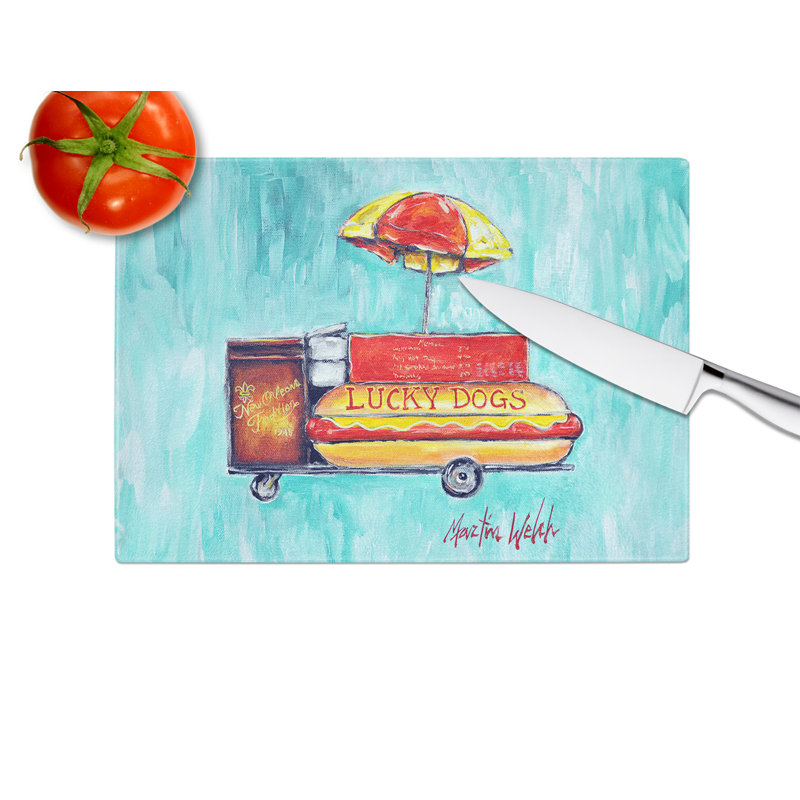 Planche à découper en verre pour hot-dogs