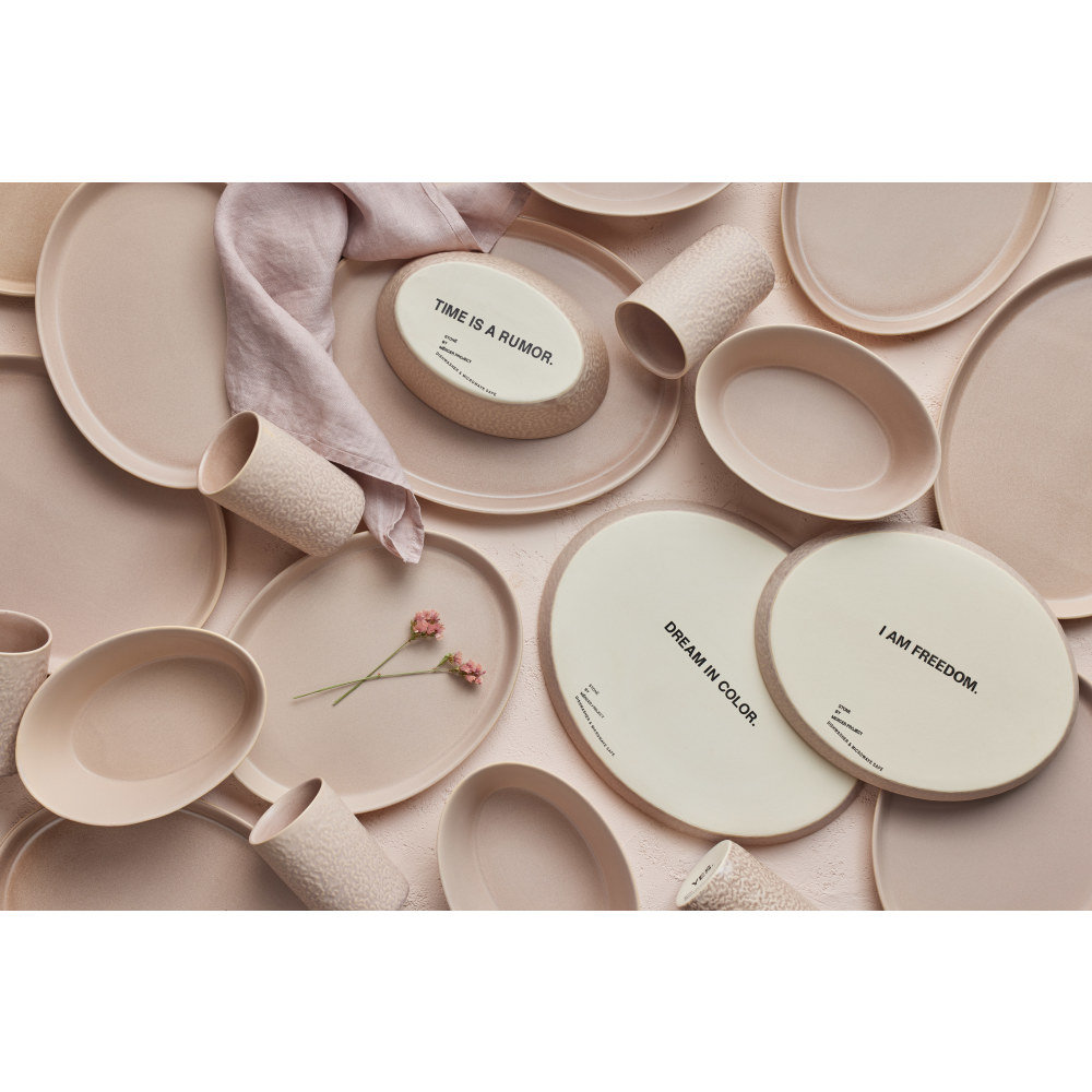 Katachi Stoneware Dinnerware Set, Pink