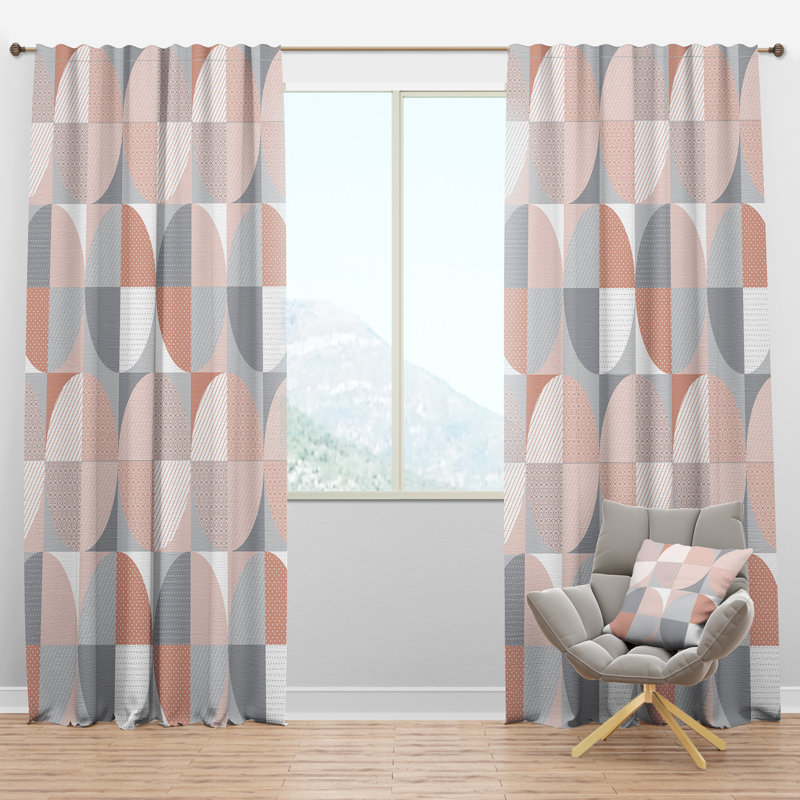 Panneau de rideau simple semi-diaphane avec passe-tringle, l 52 po x L 95 po