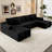 Koli Boneless 138" U-shaped Sectional Couch, Compression Modular Sofa for 6 Person-319347765