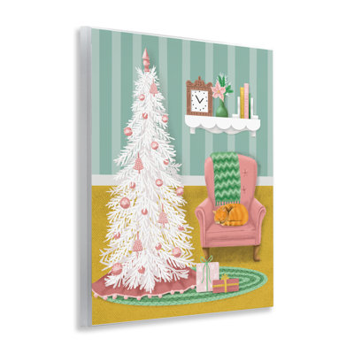 Plaque murale d'intérieur rose pour arbre de Noël confortable, design par Jilly Jack Designs