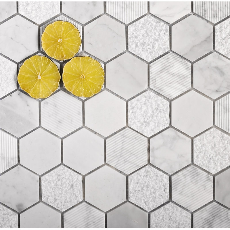 Sparta 1.9 in. x 1.9 in. Honeycomb Polished Marble Tile
