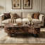 Table basse moderne en faux travertin