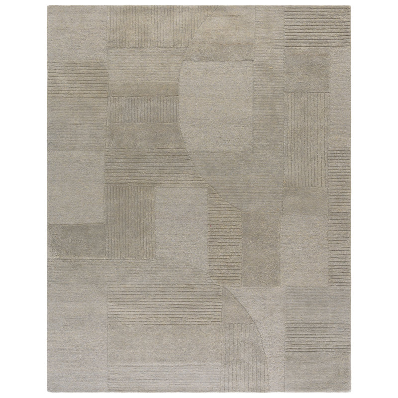 Frespech 401 Hand Tufted Polyester Pile Geometric Shapes Indoor Use Only Rug, Rectangle 8' x 10'