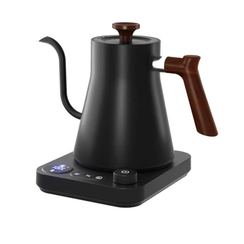 Bouilloire électrique à col-de-cygne avec contrôle de la température pour une préparation précise du café 900 ml, Noir