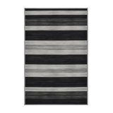 Washable Charcoal Light Gray Striped Area Rug