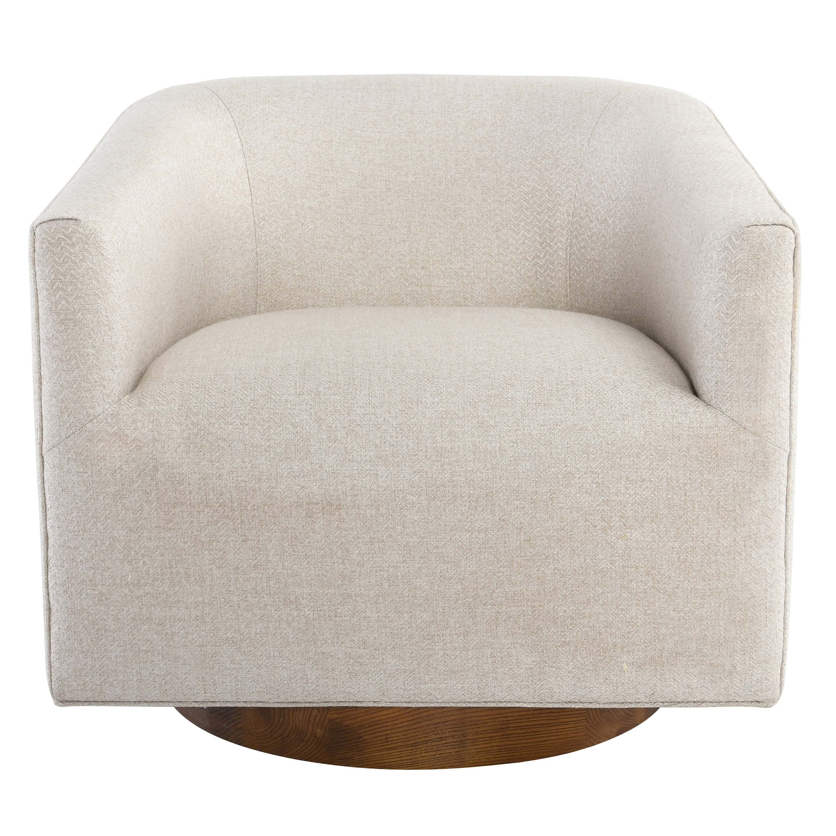 Marcy Upholstered Swivel Barrel Chair Joss & Main Fabric: White