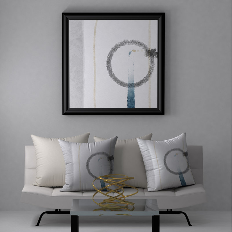Abstract Throw Pillow, 18" H x 18" W