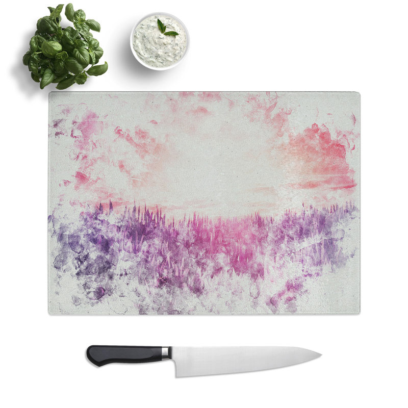 Meadow Watercolour Chopping Board, 0.4cm H x 20cm W x 28.5cm L