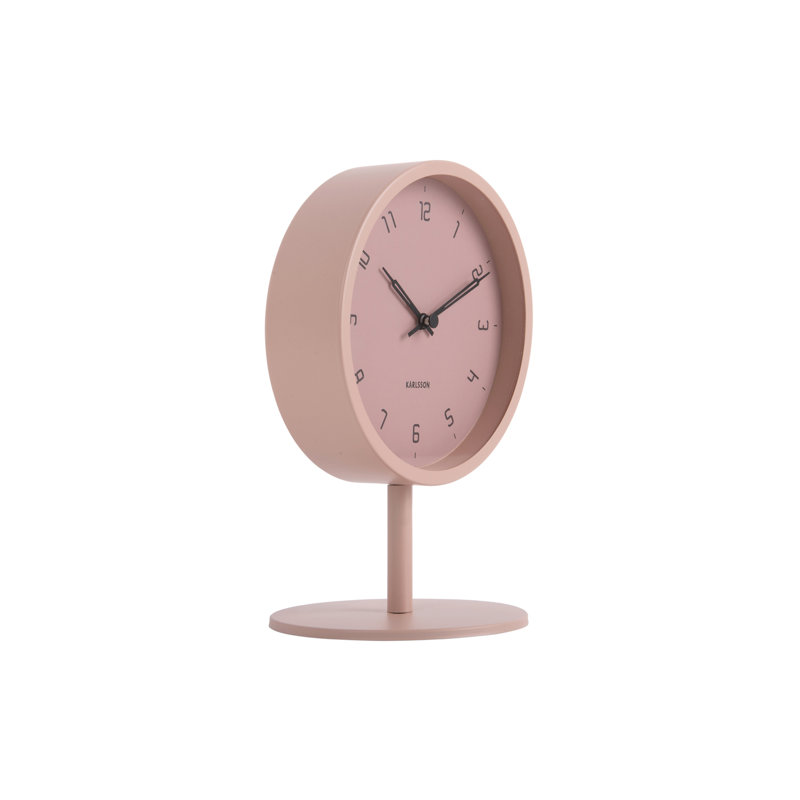 Tischuhr Stark Eisen Analogue Quartz Movement / Crystal Tabletop Clock, Faded pink