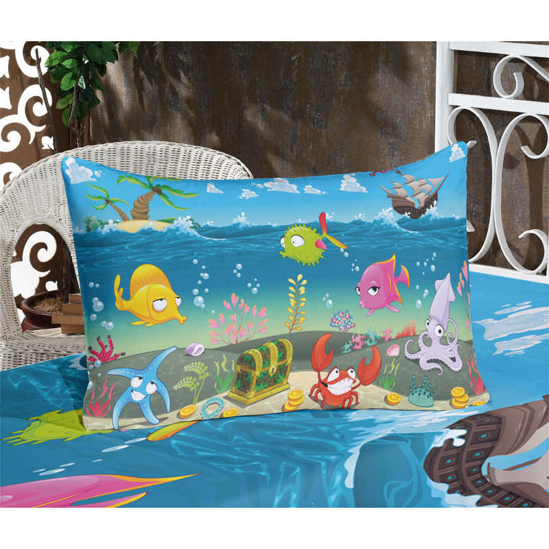 Multicolore ensemble de draps et taies décoratives pour animaux Ambesonne, Ensemble de draps pour très grand lit californien