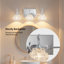 Éclairage pour meuble-lavabo en métal et chrome 3 lumières 18 po avec abat-jour en verre transparent pour salle de bain (ampoules non incluses)-109616271-118588136