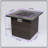 30" Propane Gas Fire Pit Table, 50000 BTU Square Fire Pit, Tile Tabletop With Beautiful Wicker Base For Outside Patio Deck Garden Courtyard-Brown