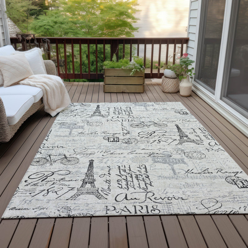 Machine Washable Indoor/Outdoor Husby ACN2209 Novelty Rug, Rectangle 5' x 7'6"