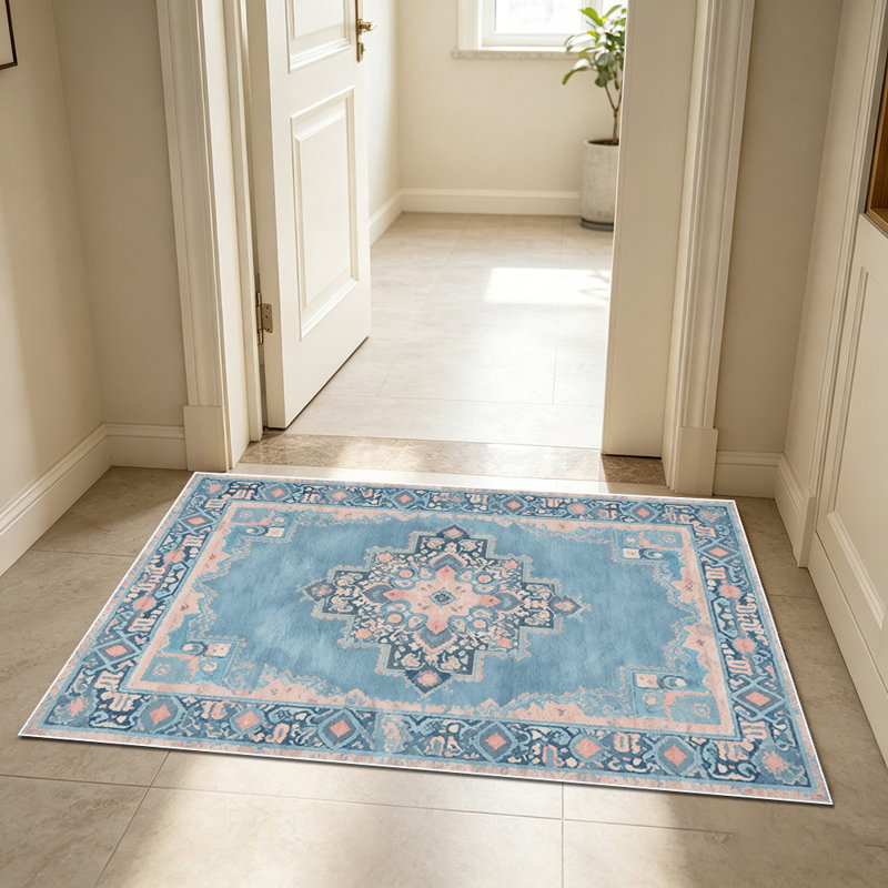 1PC Vintage Persian Medallion Boho area rugs for Living Room, Soft and Comfortable, Suitable for all seasons, easy-to-maintain, machine washable Indoor floor mat, Under Table Farmhouse suitable for dining room, bedroom, entryway, kitchen, home...