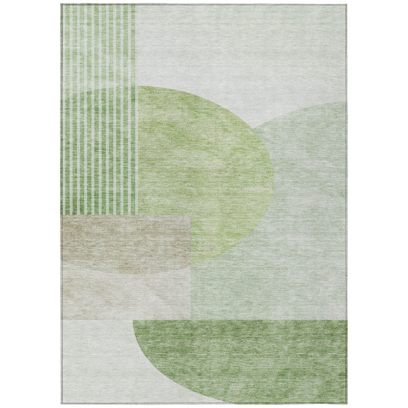 Tapis intérieur / extérieur vert olive et artichaut 9 pi x 12 pi HomeRoots