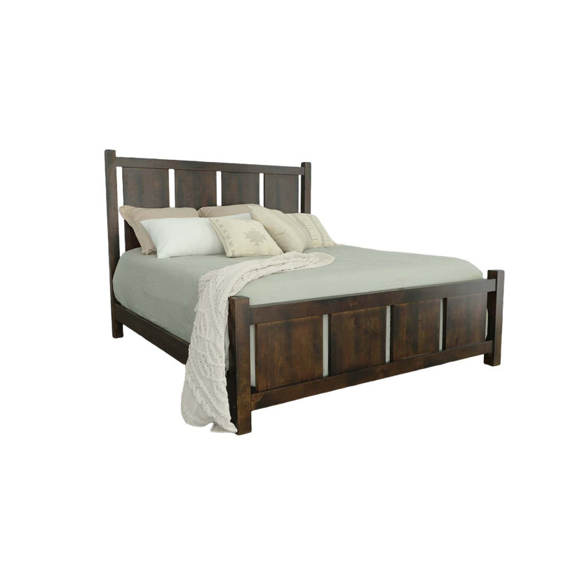 Woodbury Rustic Brown Pine Queen Panel Bed