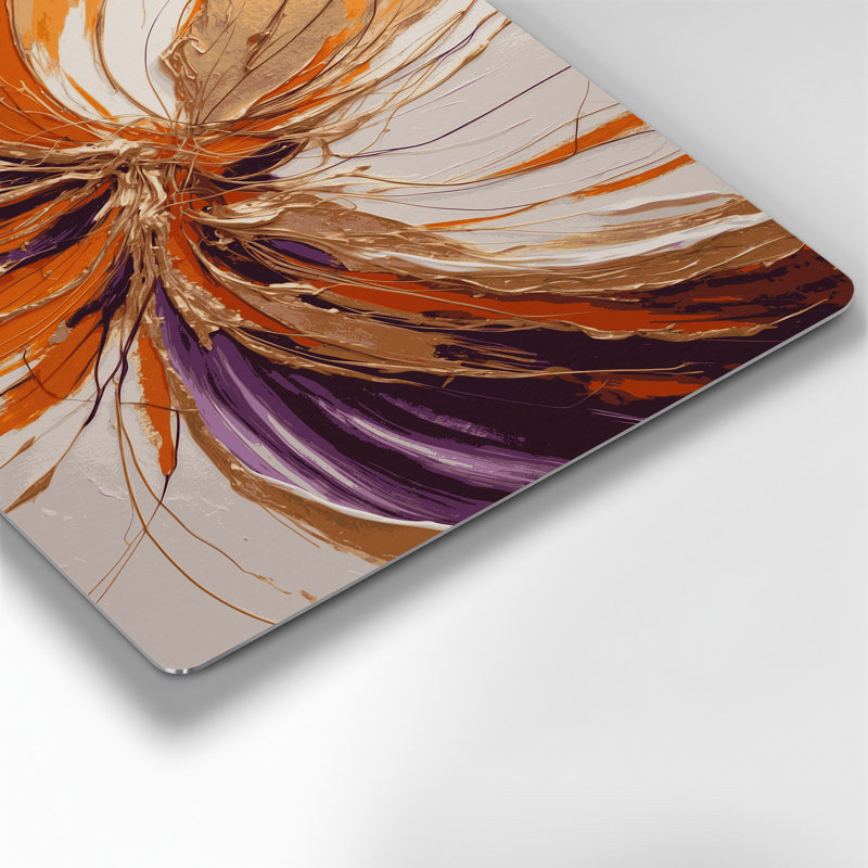 «Lyrical Abstraction 98», art mural en métal brun, H 12 po x l 18 po