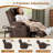 Fabric Rocking Chair with Massage, 360 Degree Swivel Sofa Seat with Drink Holder-1182140338