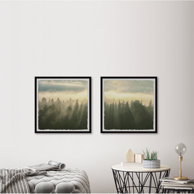 Monaco Sunlight Through Trees 2 Piece Single Picture Frame Wall Art Set, 30cm H x 61cm W x 3.81cm D