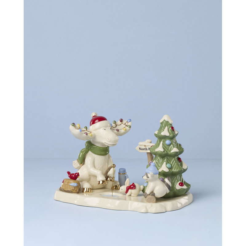 Lenox Marcel The Moose Fishing Figurine