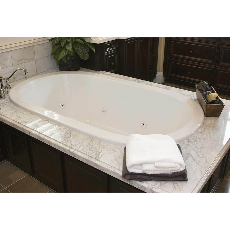 Baignoire tourbillon encastrée en acrylique 60 po x 42 po Designer, It, Chrome satiné