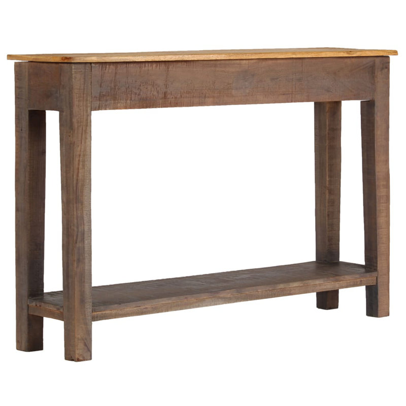 Console Table Vintage Entryway Table with Storage Solid Wood Acacia, Dark brown