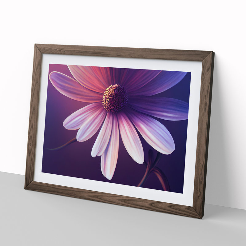 XH1022-9673X Virtuous Daisy Flower - Single Picture Frame Print, 34cm H x 46cm W, Brown