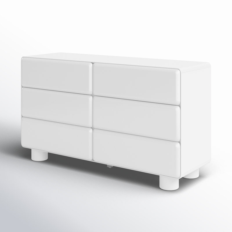 Commode 6 tiroirs Kamio, Blanc