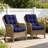 2 Piece 4" Thick Chair Cushion Indoor and Outdoor Seat / Back Cushions with Straps-381203185