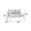 Ensemble de conversation de patio 3 pièces en aluminium 3 pièces, canapé d'extérieur 5 places avec coussins gris clair épais et structure blanche et table basse