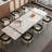 Modern Extendable Sintered Stone Dining Table With 8 Boucle Upholstered Chairs Set-120138418