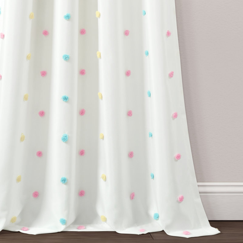 Lush Decor Rainbow Tufted Dot Semi-Sheer Single Curtain Panel