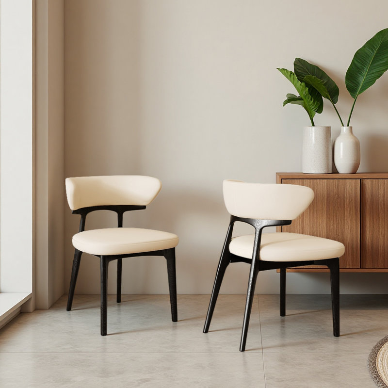 Solid Wood Dining Chairs with Backrest, Upholstered Side Chair With Padded Seat And Back, No Assembly Required (Set of 6), 6