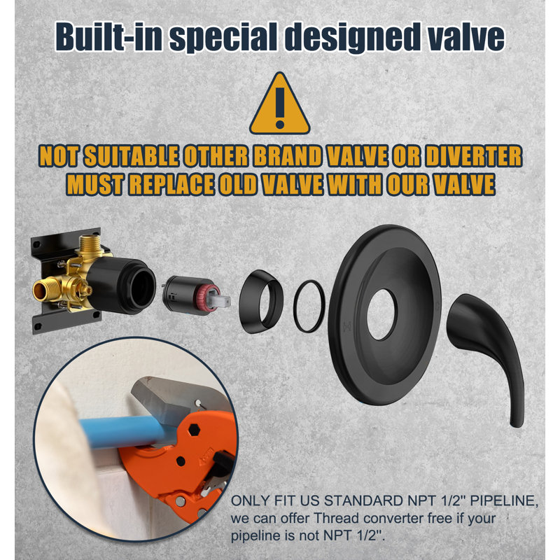 9-inch Black Electroplated Hand Shower Kit For Bathtub