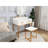 Vanity With Mirror, Stool, And Organizer Drawer, White Gold Aesthetic, Space Design, Table, 18.99 In Width, 53.61 Height Makeup Table 1 Finish, Modern For Small Spaces, Material, Wide, High