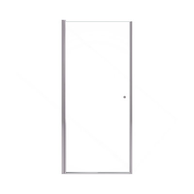 Porte de douche pivotante semi-sans cadre l 24 po x H 72 po avec verre trempé de 1 po d'épaisseur (6 mm)